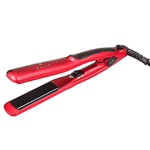 Wazor Dual Voltage Hair Straightener,Titanium Ionic Flat Iron 4/5 Inch,With Handle Lock For Worldwide Use and Travel.