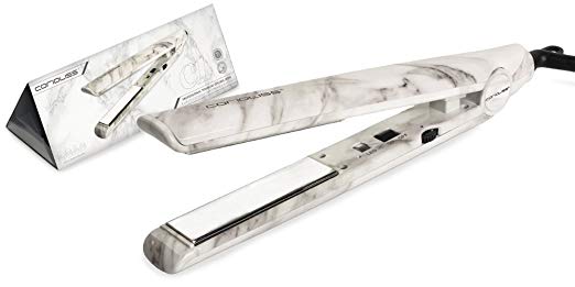 Corioliss C1 Professional Titanium Hair Styling Iron, Limited Edition White Marble, 2 Year Warranty, 1” Titanium Plates, Negative Ion, Anti-Static, Anti-Frizz, Heat Resistant Pouch Included