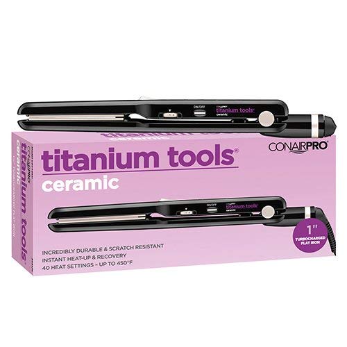 Conair Pro Titanium Tools Ceramic Turbocharged Straightening Iron, 1 Inch