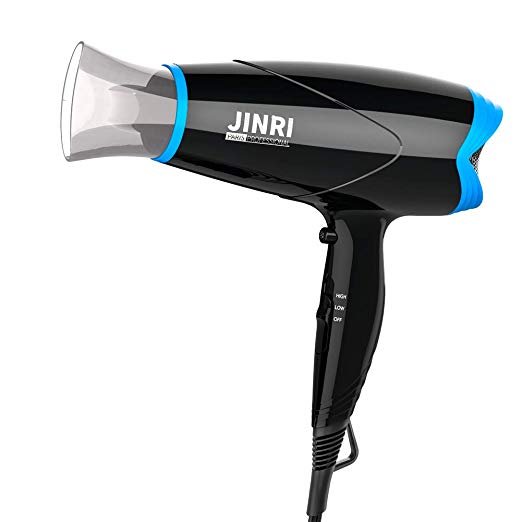 JINRI Professional 1875W Hair Dryer Blow Dryer Tourmaline Ceramic Negative Ionic Hair Blow Dryer with Cool Button Concentrator