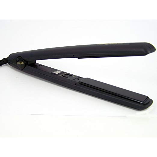 CROC Designer Titanium Flat Iron, Auto Shutoff, Black, 1 Inch