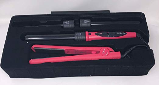 Bebella 4p Premium Pro Gift Set:3pc Interchangable Hair Curling Iron System and 1.25