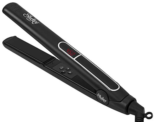 Shekoo Beauty Hair Straightener and Curler, Ceramic Tourmaline Flat Iron, with 11 Heat Setting and Digital Display, Dual Voltage For International Travel