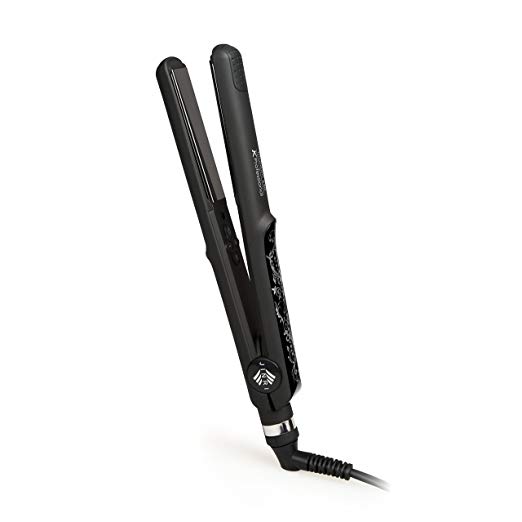 JINRI Professional Hair Straightener 3D 1 Inch Floating Tourmaline Ceramic Titanium Heats Up Fast Plate Temperature Control From 285℉ to 450℉Auto Shut Off,Black