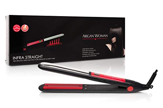 Argan Woman Professional Infrared Tourmaline 445°F Salon Heat Flat Hair Iron Straightener 1