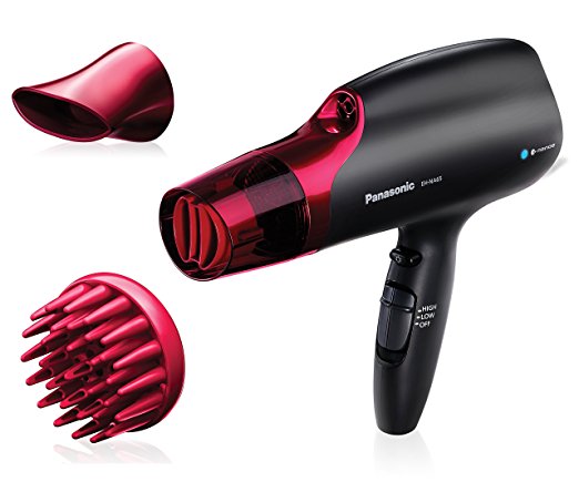 Panasonic EH-NA65-K nanoe Hair Dryer, Professional-Quality with 3 attachments including Quick-Dry Blow Dry Nozzle for Smooth, Shiny Hair