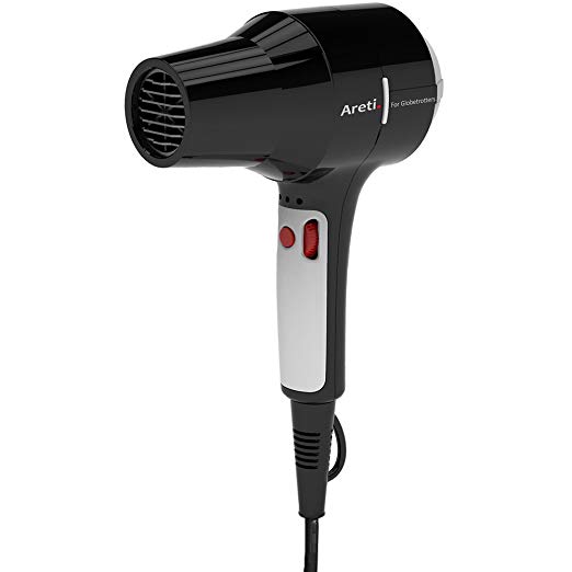 Areti Hair Dryer with patented design and unique intuitive operating interface Globetrotter Baby 9000 Limited Color Black