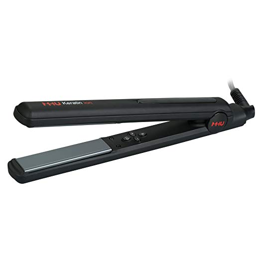 MHU 1 Inch Flat Iron Hair Straightener Adjustable Digital Temp 450℉ with Auto Shut Off Quick Heat Up for Straightening or Curling, Black