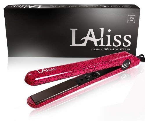 LAliss pink leopard flat iron hair straightener hair iron 100%ceramic 1.25