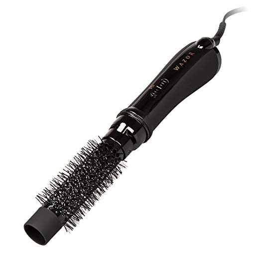 Wazor Negative Ionic Hot Air Brush Lightweight One-Step Dryer and Styler with 1.25 Inch Ceramic Tourmaline Coated Barrel 2 Speed Settings 1000W Black