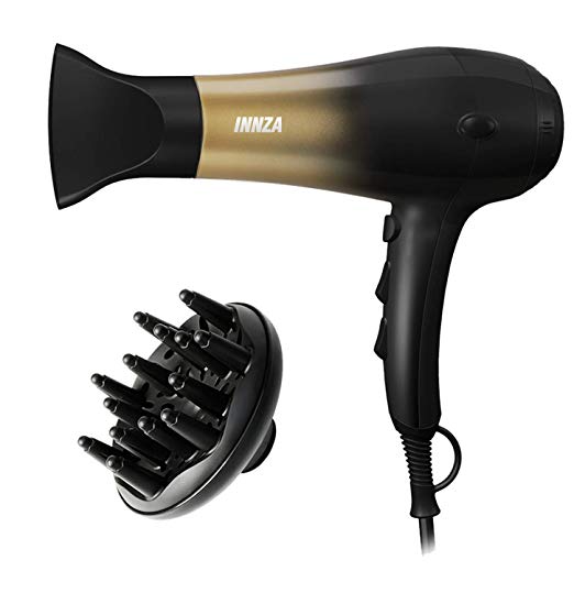 Innza 1875W Hair Dryer,Nano Ionic Blow Dryer Professional Salon Hair Blow Dryer Lightweight Fast Dry Low Noise,with Concentrator & Diffuser,2 Speed & 3 Heat Setting