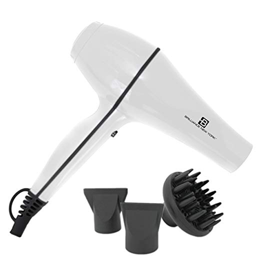 Brilliance New York - ProDryer 3600 Professional Hair Dryer, 1875 Watt Ultra Powerful, Lightweight Motor, White