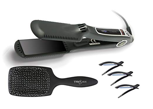 Croc Premium Flat Iron 1.5 Wet to Dry Titanium Plate Hair Straightener Set