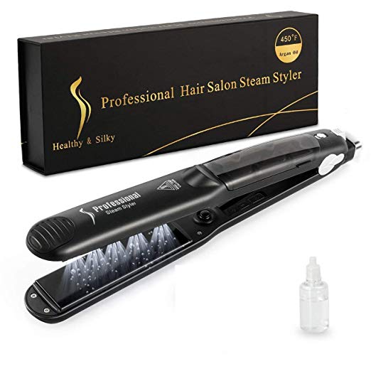 YUNAI Steam Hair Straightener Vapor Flat Iron Chapinha Titanium Plated Tourmaline Ceramic Straightening Iron