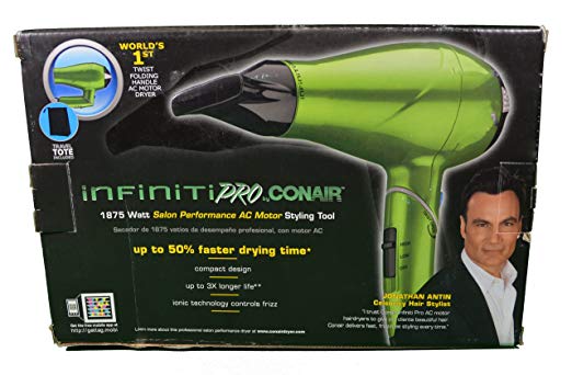 Conair Infiniti Pro Hair Dryer Green Salon Styling Tool 1875 Watt 270R