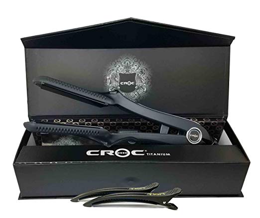 Croc classic flat Iron 1.5 inch black titanium digital straightener hair iron