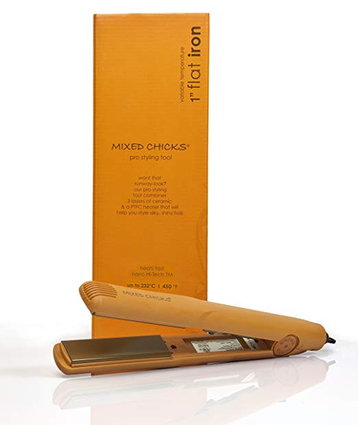 Mixed Chicks Pro Styling Tool Flat Iron - Orange 1 Inch