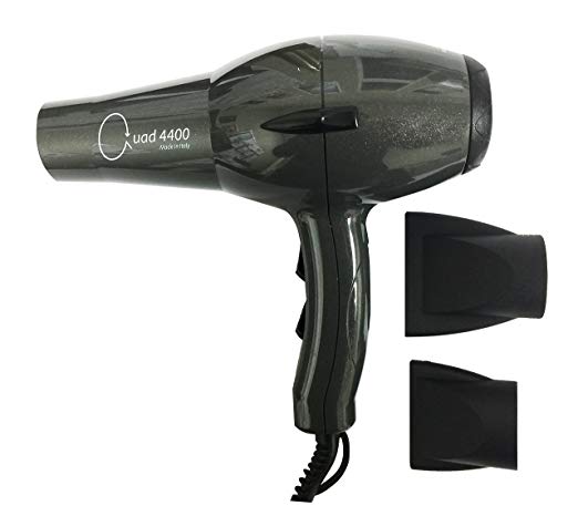 Quad Power 4400 Ceramic & Ionic Professional Hair Dryer, Titanium, Made in Italy